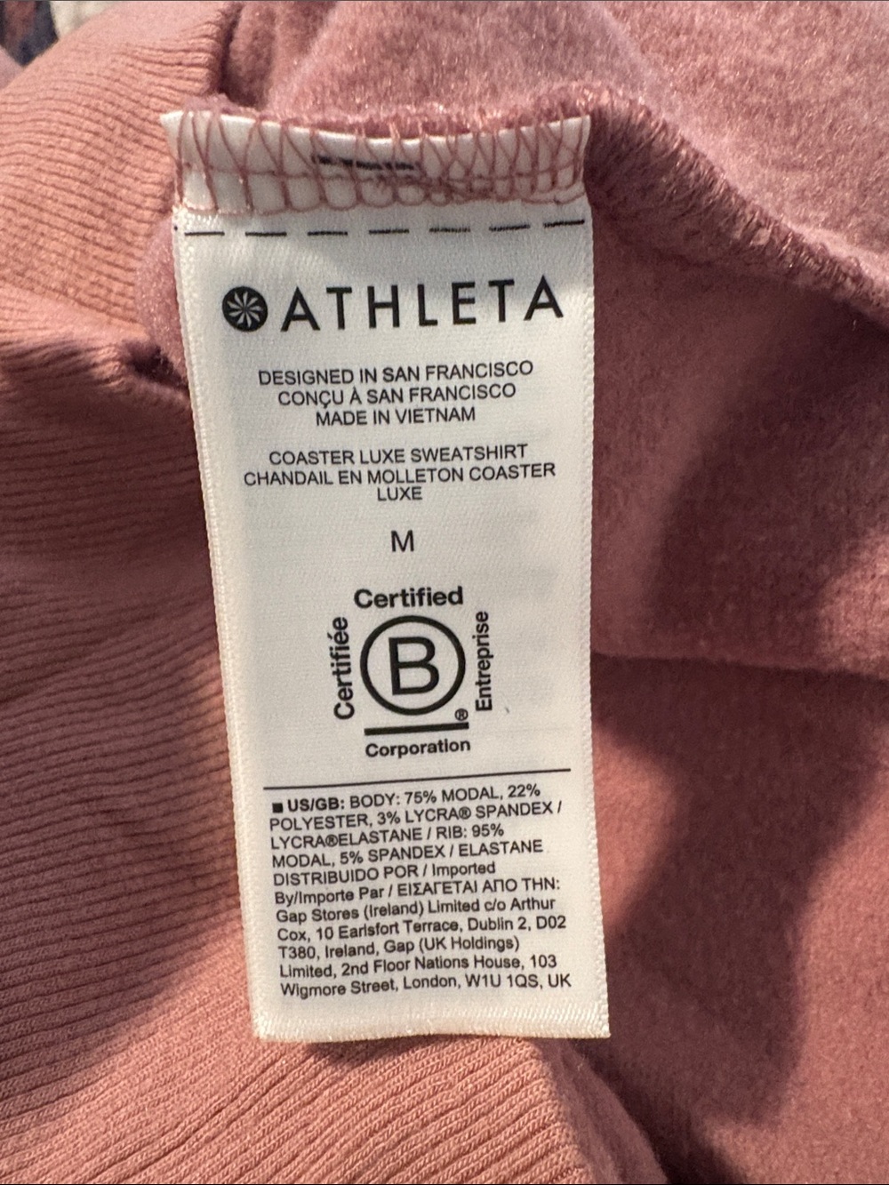 Athleta Women's Dusty Rose Pullover Crewneck Sweatshirt Size Medium - Picture 7 of 7